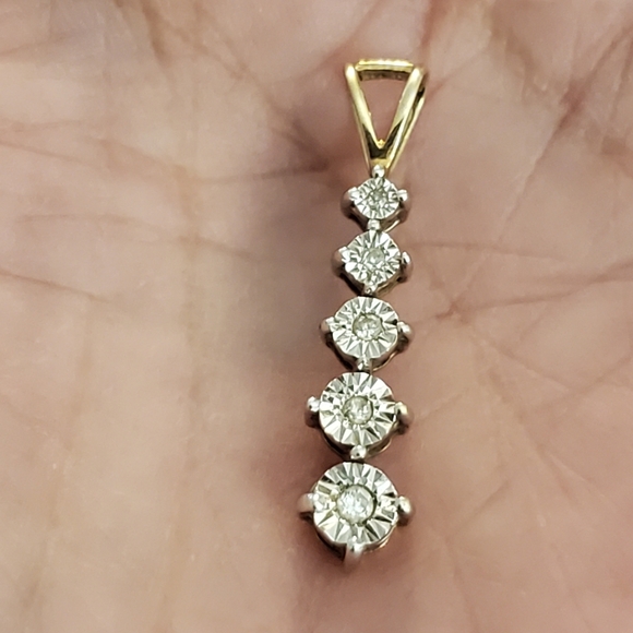 10k Solid Gold Diamond Accent Pendant